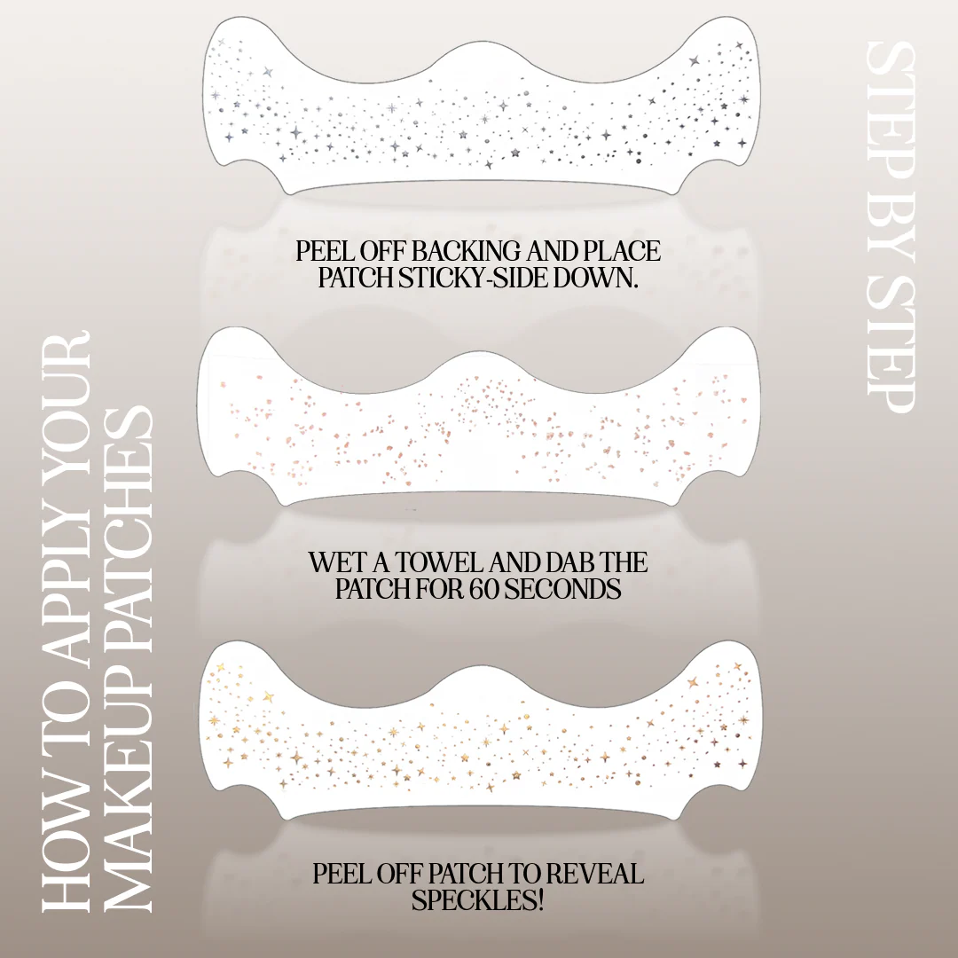 Gold + Silver + Faux Speckles Makeup Patches - Image 3